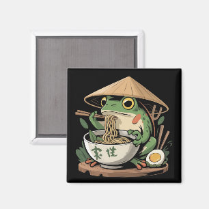 Frosch isst Ramen Kawaii Neko japanische Nudeln  Magnet