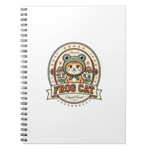 Frosch Katze Frogcore Katze Vintage Vektor Art Shi Notizblock
