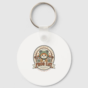 Frosch Katze Frogcore Katze Vintage Vektor Art Shi Schlüsselanhänger