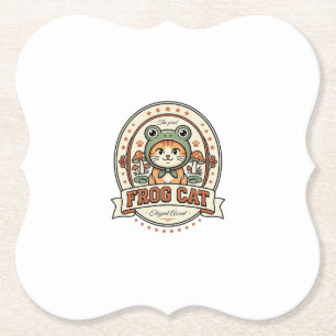 Frosch Katze Frogcore Katze Vintage Vektor Art Shi Untersetzer