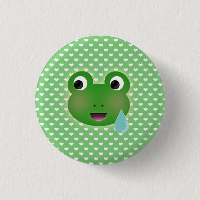 Frosch Kawaii Button (Vorderseite)