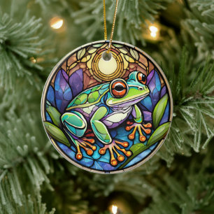 Frosch Keramik Decorative gestanzte Glaskonstrukti Ornament