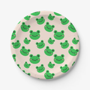 Frosch Kinder Party Geschirr Niedlich Green Toad F Pappteller