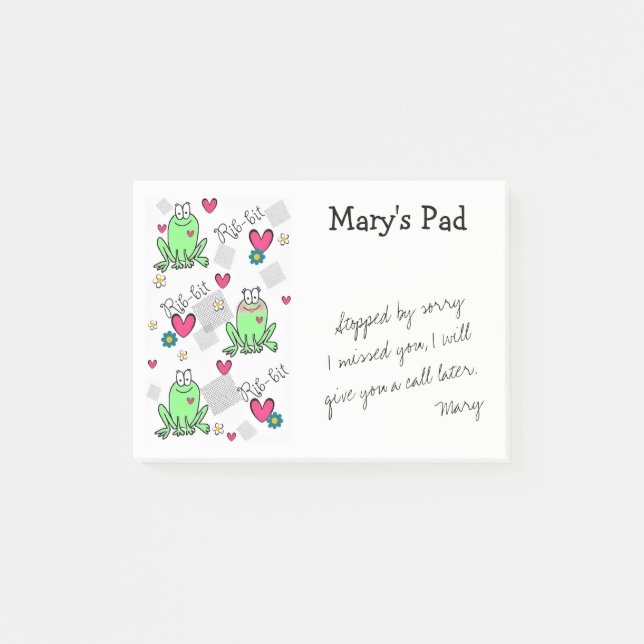 Frosch (klebrige Anmerkungen) Post-it Klebezettel (Vorderseite)