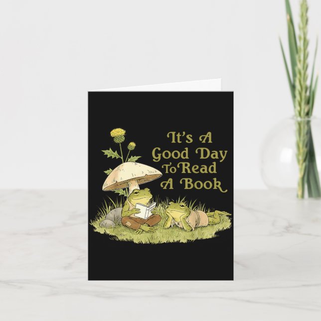 Frosch Kröte liest Buch Lehrern Schülern Kinder Bu Karte (Vorderseite)