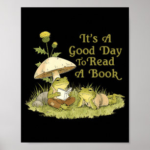 Frosch Kröte liest Buch Lehrern Schülern Kindern B Poster