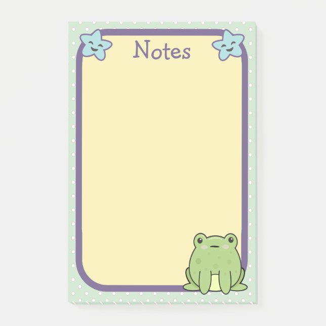 Frosch Kröte Und Sterne Post-it Klebezettel (Vorderseite)
