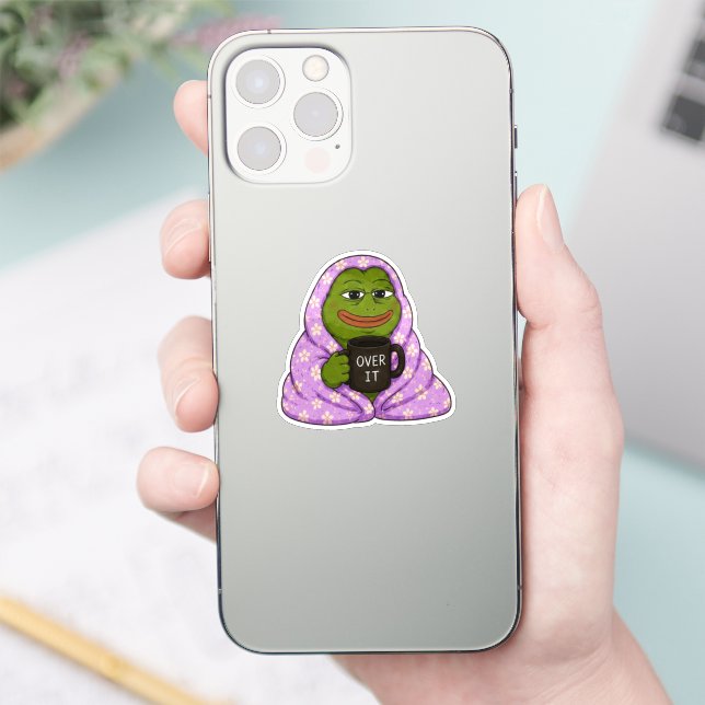 Frosch Kuscheldecke Meme Aufkleber (Telefon)