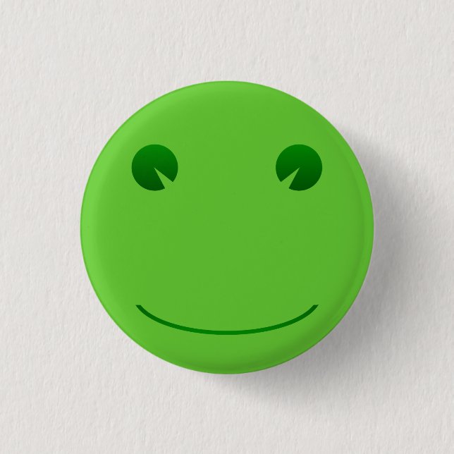 Frosch-Lächeln-Knopf Button (Vorderseite)