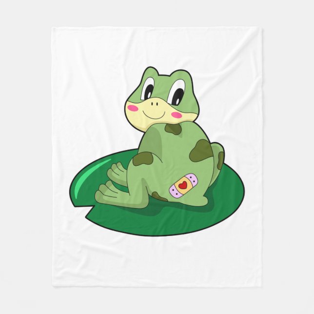 Frosch Leaf Heart Plaster Fleecedecke (Vorderseite)