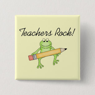 Frosch-Lehrer-Felsen T-Shirts und Gfits Button
