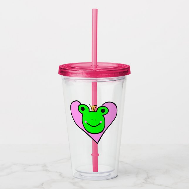 Frosch-Liebe Acryltrinkbecher (Vorderseite)