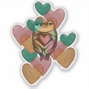 Frosch Liebe süße Herzdesigns Ich liebe Frösche    Aufkleber