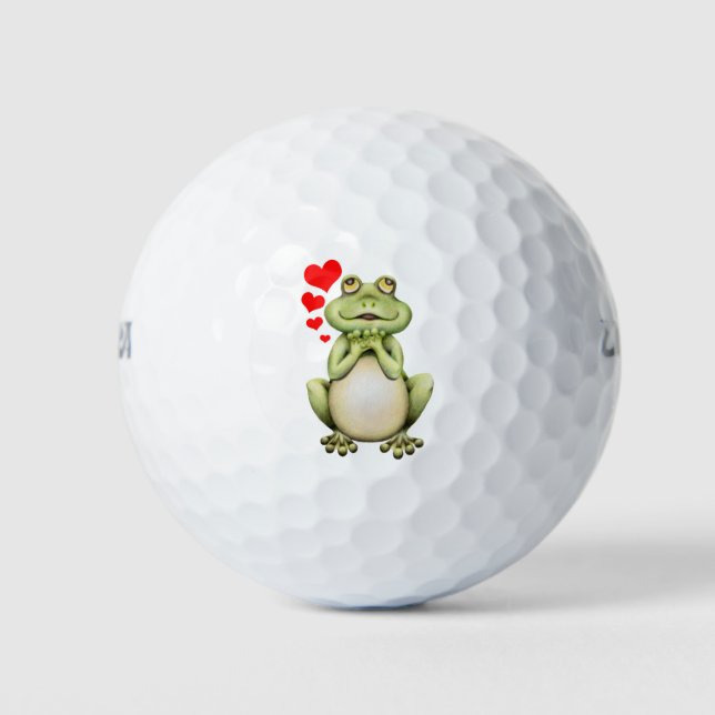 Frosch-Liebe Zeichnend Golfball (Vorderseite)