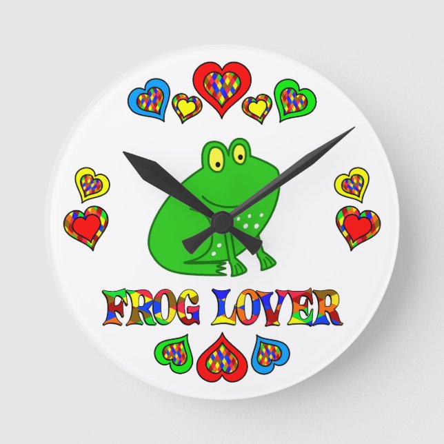 Frosch-Liebhaber Runde Wanduhr (Vorderseite)