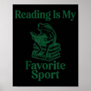 Frosch liest Buch Spaß Männer Frauen Kinder lesen  Poster