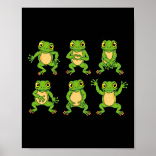 Frosch Lover Kinder Niedliche Tanzfrosche Poster