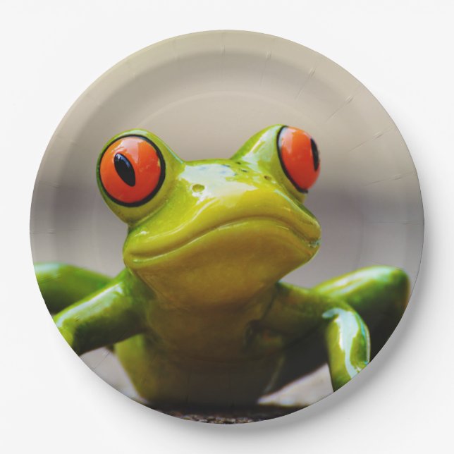 Frosch-Makro Pappteller (Vorderseite)