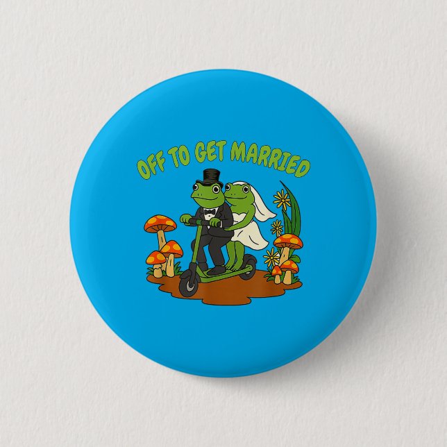 Frosch Meme Hochzeit Junggesellinnenabschied Heira Button (Vorderseite)