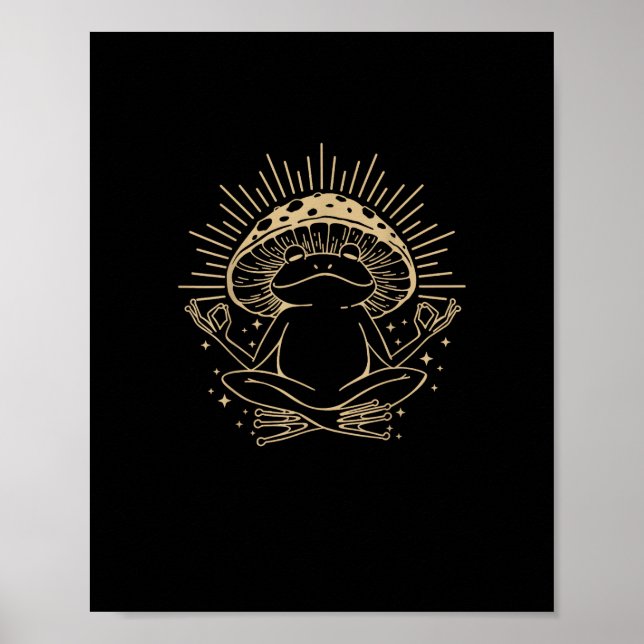 Frosch- & Minimalismus-Landhaus Goblincore-Ästheti Poster (Vorne)