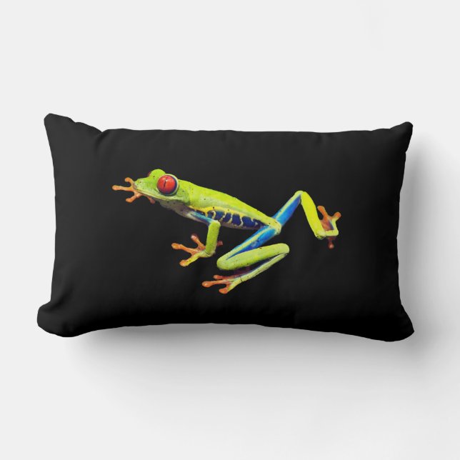 Frosch, Mit Augen gestrichen Lendenkissen (Vorderseite)