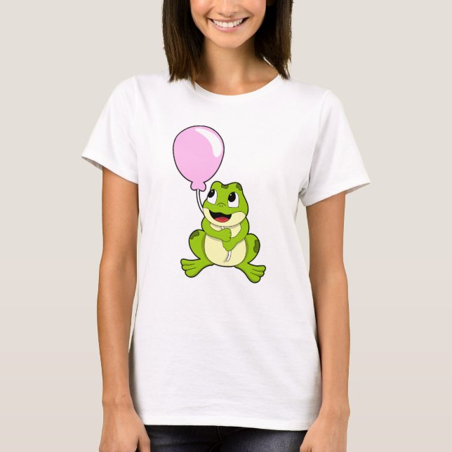 Frosch mit Ballon T-Shirt (Vorderseite)