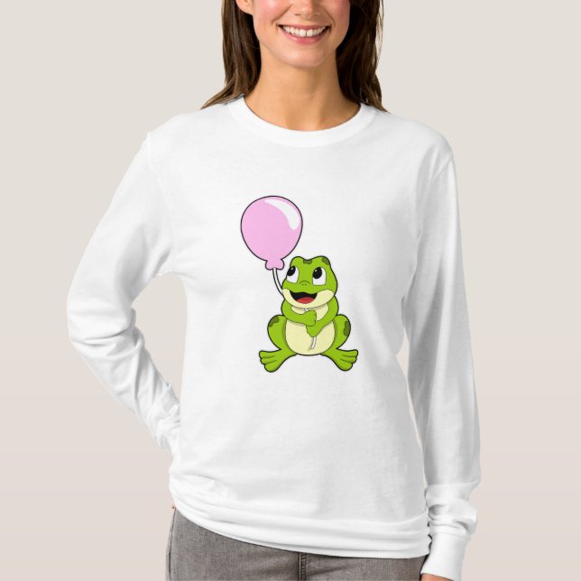 Frosch mit Ballon T-Shirt (Vorderseite)