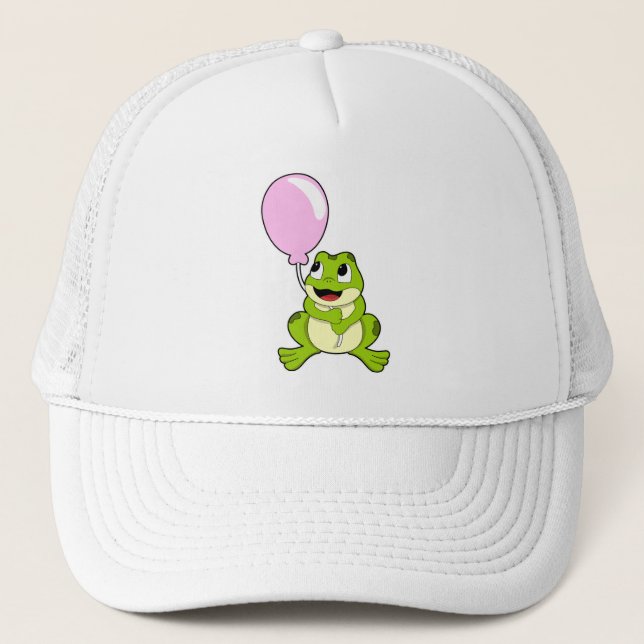 Frosch mit Ballon Truckerkappe (Vorderseite)
