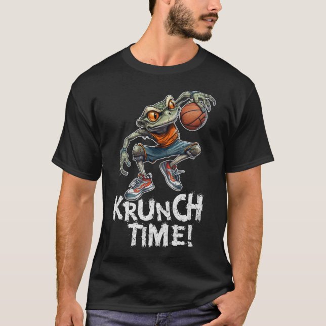 Frosch mit Basketballfrosch T-Shirt (Vorderseite)