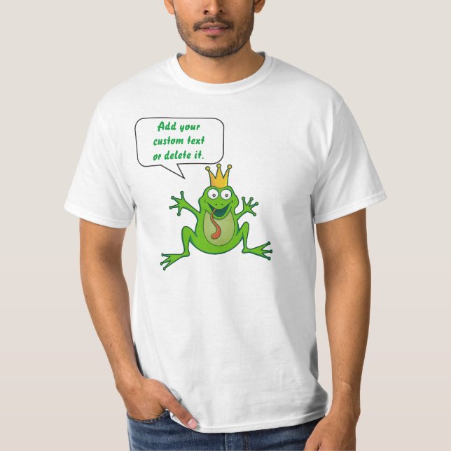 Frosch mit benutzerdefiniertem Text T-Shirt (Vorderseite)