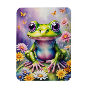Frosch mit Blume, digitale Kunst Magnet