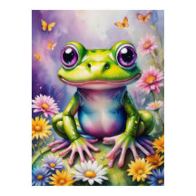 Frosch mit Blume, digitale Kunst