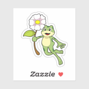 Frosch mit Blume.PNG Aufkleber