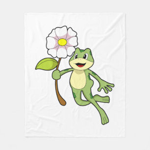 Frosch mit Blume.PNG Fleecedecke