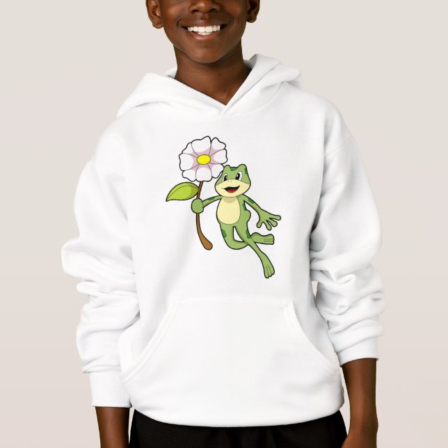 Frosch mit Blume.PNG Hoodie (Vorderseite)
