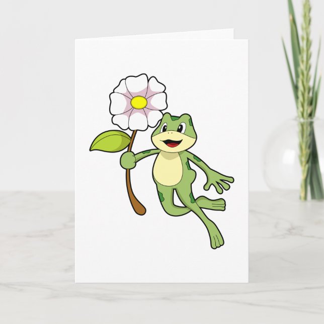 Frosch mit Blume.PNG Karte (Vorderseite)