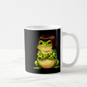 Frosch mit Bob-Frisur lustiger skurriler Frosch-Me Kaffeetasse