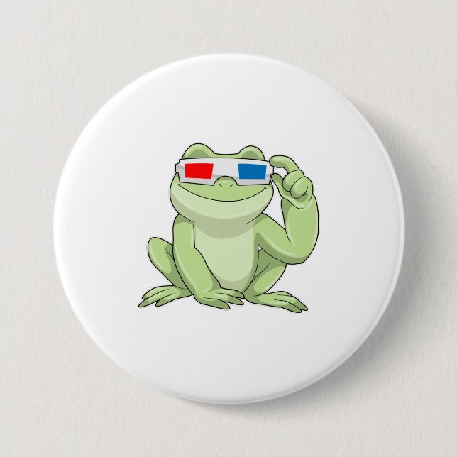 Frosch mit Brille Button (Vorderseite)