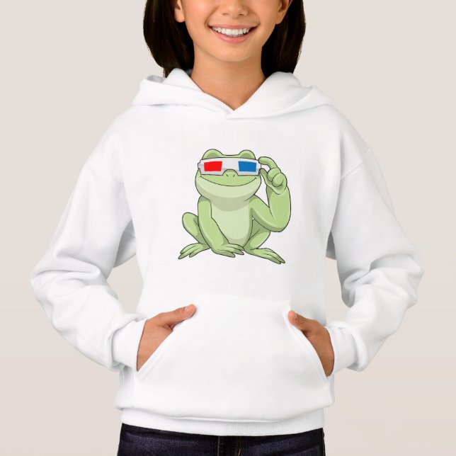 Frosch mit Brille Hoodie (Vorderseite)