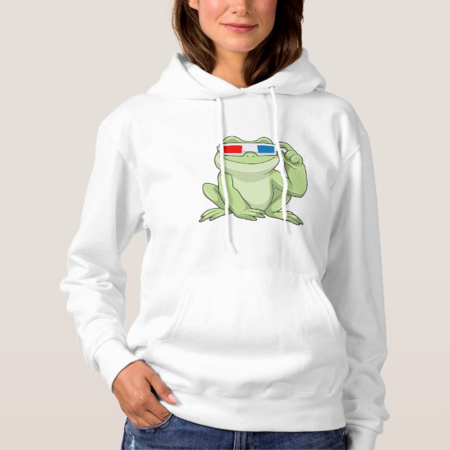Frosch mit Brille Hoodie (Vorderseite)