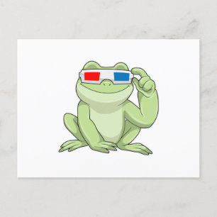 Frosch mit Brille Postkarte