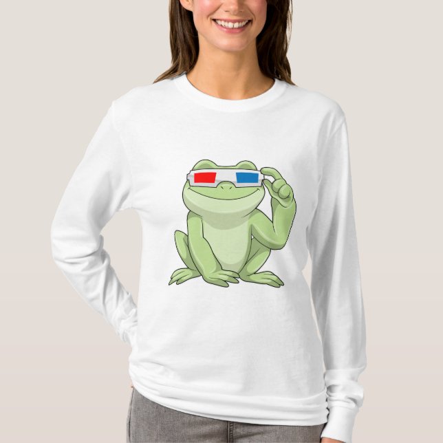 Frosch mit Brille T-Shirt (Vorderseite)