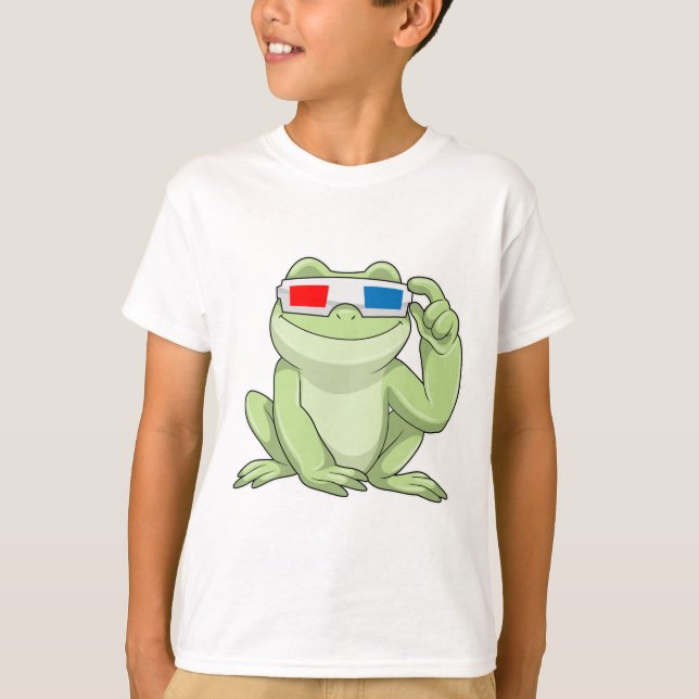 Frosch mit Brille T-Shirt (Vorderseite)
