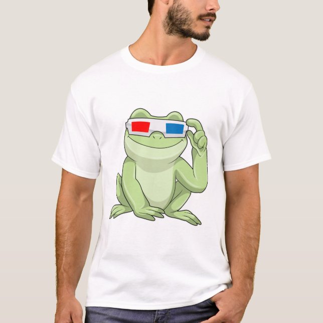 Frosch mit Brille T-Shirt (Vorderseite)
