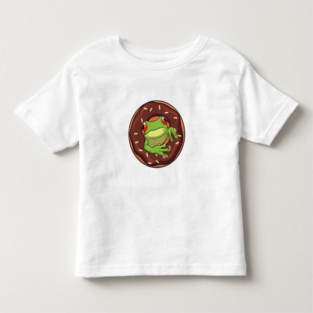 Frosch mit Donut Kleinkind T-shirt (Vorderseite)