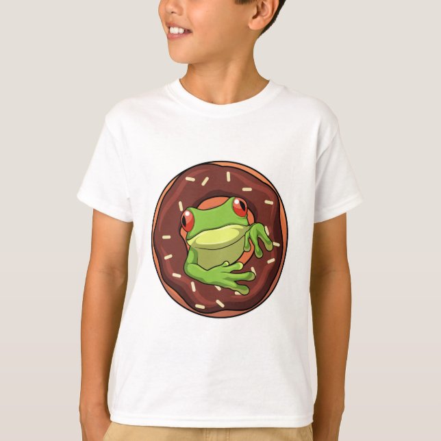 Frosch mit Donut T-Shirt (Vorderseite)