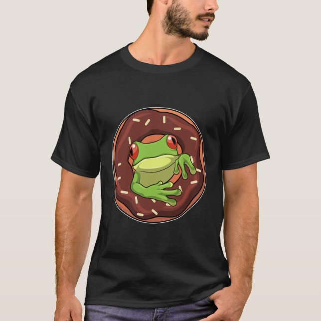 Frosch mit Donut T-Shirt (Vorderseite)