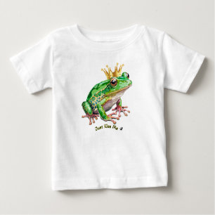 Frosch mit eine Krone Abbildung mit Inschrift Baby T-shirt