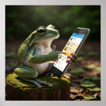 Frosch mit einem Handy
