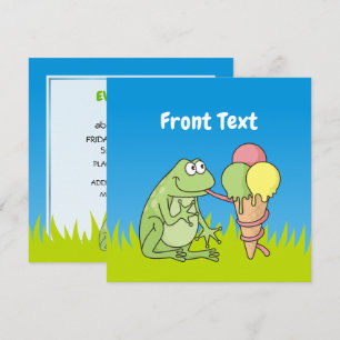 Frosch mit Eiscreme Einladung